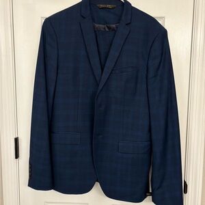 Zara Blue Plaid Suit – Blazer 40R & Pants 31 (29” Inseam)